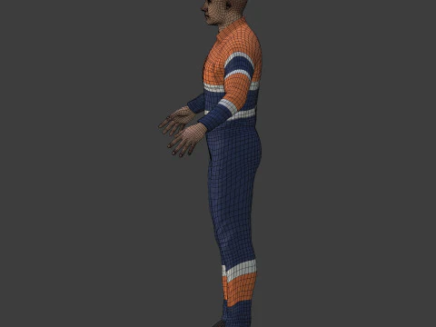 Construction Worker with High Quality FK-IK Rig 3D Model