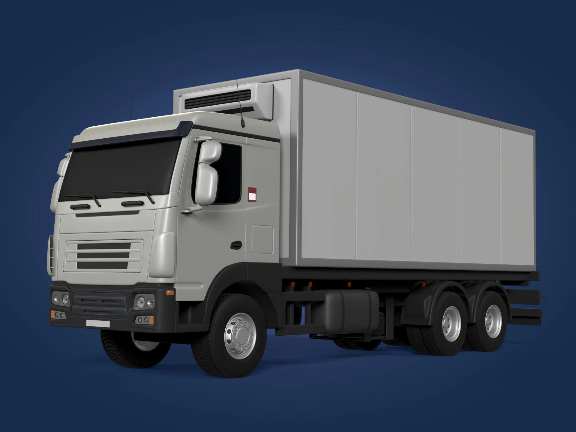 Generic Refrigerator - Small Container - Box Truck 3D Model .c4d .max .obj .3ds .fbx .stl .blend