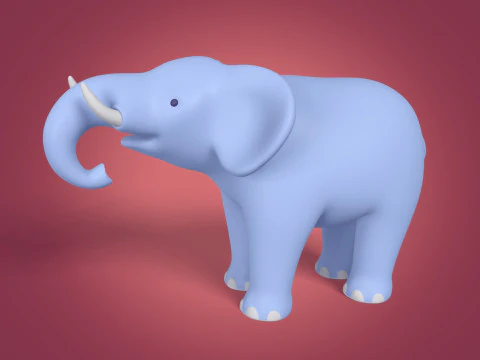 Cartoon Elephant - Rigged 3D Model