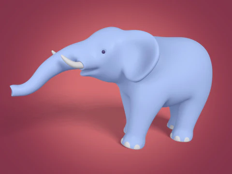 Cartoon Elephant - Rigged 3D Model