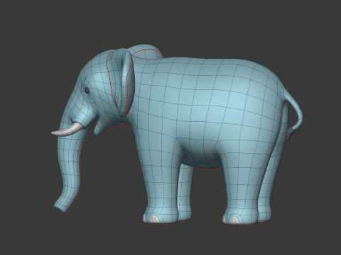 Cartoon Elephant - Rigged 3D Model