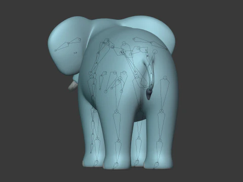 Cartoon Elephant - Rigged 3D Model
