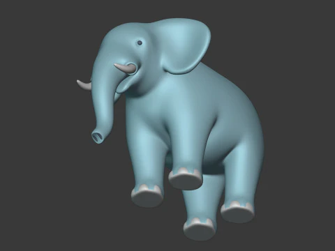 Cartoon Elephant - Rigged 3D Model