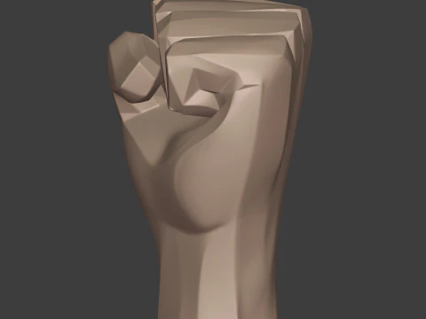 抽象拳头 - 手雕像 - 雕像 - 微型 3D 模型