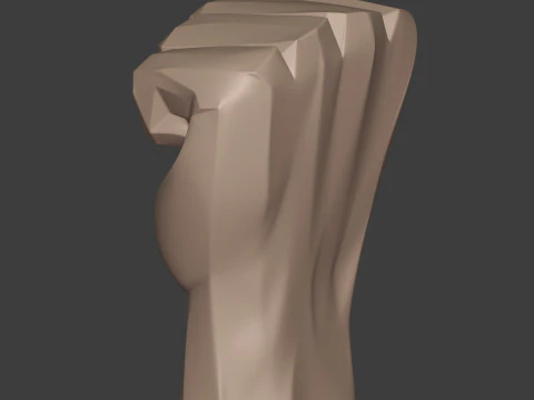 抽象拳头 - 手雕像 - 雕像 - 微型 3D 模型