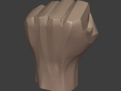 抽象拳头 - 手雕像 - 雕像 - 微型 3D 模型