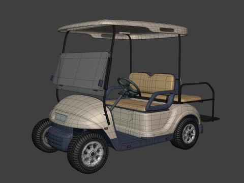 Carrinho de golfe gen&eacute;rico - Ve&iacute;culo el&eacute;trico esportivo - Club Car - Blender Modelo 3D