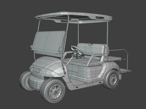 Carrinho de golfe gen&eacute;rico - Ve&iacute;culo el&eacute;trico esportivo - Club Car - Blender Modelo 3D
