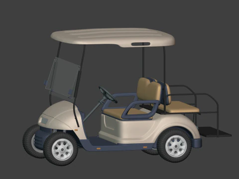 Carrinho de golfe gen&eacute;rico - Ve&iacute;culo el&eacute;trico esportivo - Club Car - Blender Modelo 3D