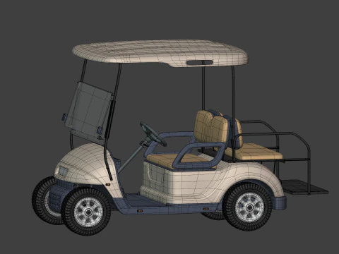 Carrinho de golfe gen&eacute;rico - Ve&iacute;culo el&eacute;trico esportivo - Club Car - Blender Modelo 3D