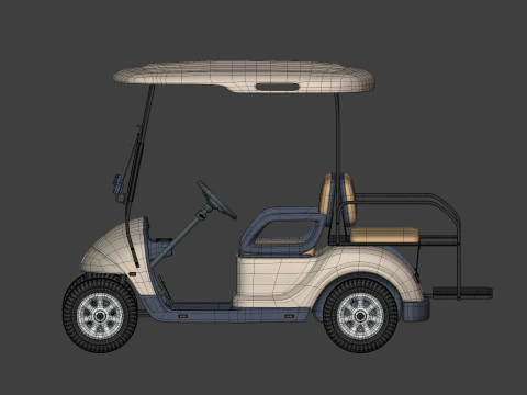 Carrinho de golfe gen&eacute;rico - Ve&iacute;culo el&eacute;trico esportivo - Club Car - Blender Modelo 3D