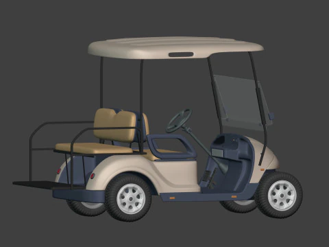 Carrinho de golfe gen&eacute;rico - Ve&iacute;culo el&eacute;trico esportivo - Club Car - Blender Modelo 3D