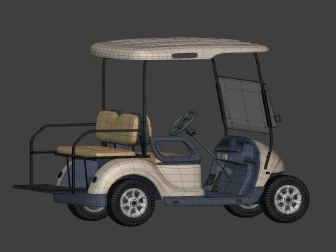 Carrinho de golfe gen&eacute;rico - Ve&iacute;culo el&eacute;trico esportivo - Club Car - Blender Modelo 3D