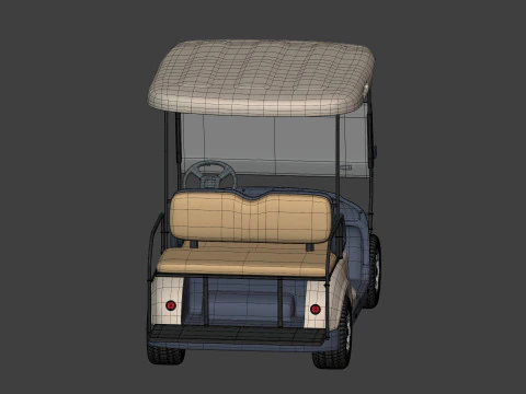 Carrinho de golfe gen&eacute;rico - Ve&iacute;culo el&eacute;trico esportivo - Club Car - Blender Modelo 3D