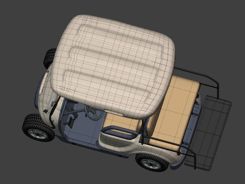 Carrinho de golfe gen&eacute;rico - Ve&iacute;culo el&eacute;trico esportivo - Club Car - Blender Modelo 3D