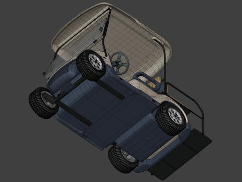 Carrinho de golfe gen&eacute;rico - Ve&iacute;culo el&eacute;trico esportivo - Club Car - Blender Modelo 3D