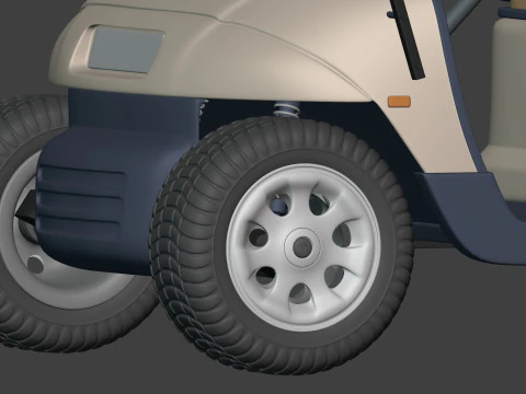 Carrinho de golfe gen&eacute;rico - Ve&iacute;culo el&eacute;trico esportivo - Club Car - Blender Modelo 3D