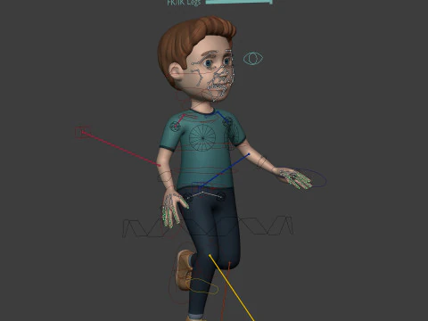 Karakter Kartun Yang Dicurangi -- Laki - Laki -- Avatar -- IK-Fk Rig Model 3D