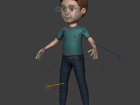 Karakter Kartun Yang Dicurangi -- Laki - Laki -- Avatar -- IK-Fk Rig Model 3D