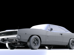 dodge charger r-t 1968 Modèle 3D