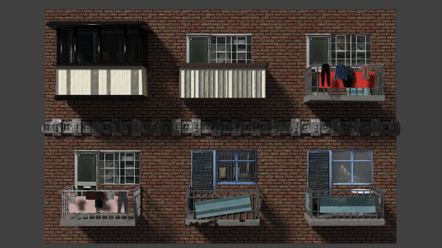 mini balcony pack 3D Modell .c4d .max .obj .3ds .fbx .stl .blend 