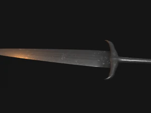 groot stalen baselard zwaard melee 3D Model