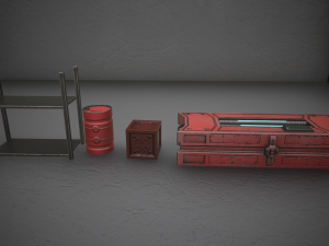 game asset box barrel shelf game ready s 3D Model