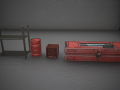 Game asset Box Barrel Shelf Game ready s 3D Model