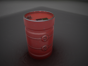 game asset box barrel shelf game ready s 3D Model
