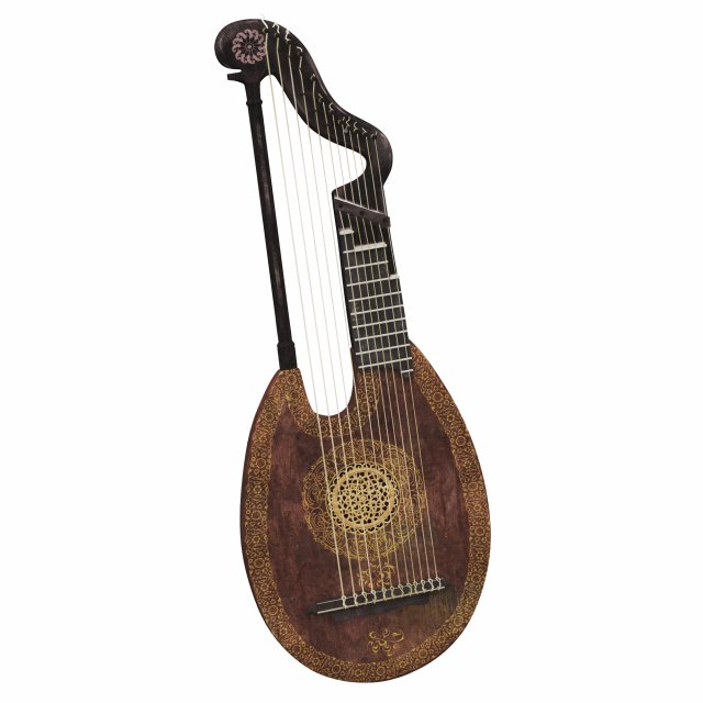 medieval lute 3D 模型 .c4d .max .obj .3ds .fbx .stl .blend 