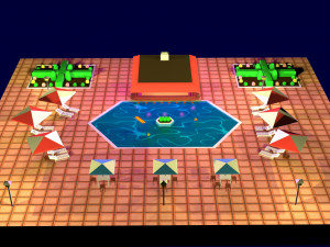 cartoon pool low poly 3D Model