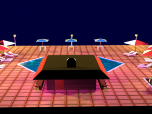 cartoon pool low poly 3D Model