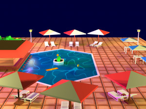 cartoon pool low poly 3D Model