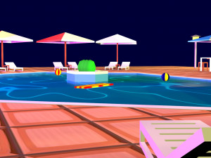 cartoon pool low poly 3D Model
