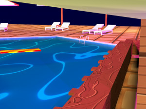 cartoon pool low poly 3D Model