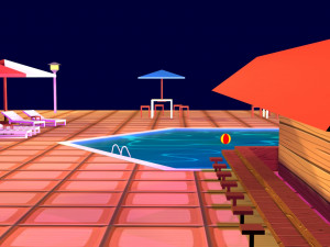 cartoon pool low poly 3D Model