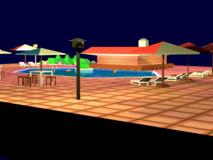 cartoon pool low poly 3D Model