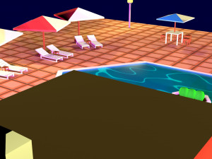 cartoon pool low poly 3D Model