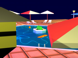 cartoon pool low poly 3D Model