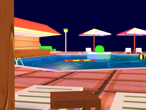 cartoon pool low poly 3D Model