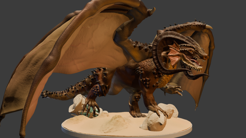 Dragon of the Desert 3D-printmodel .c4d .max .obj .3ds .fbx .stl .blend