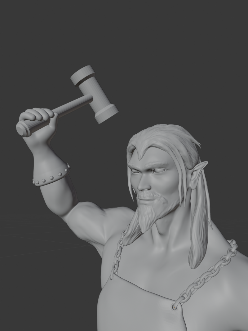 Elf blacksmith 3D 프린트 모델 .c4d .max .obj .3ds .fbx .stl .blend