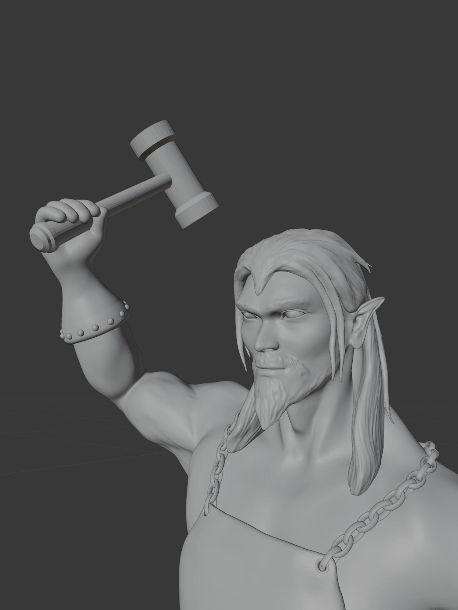 Elf blacksmith 3D Print Model .c4d .max .obj .3ds .fbx .stl .blend 