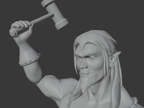 Elf blacksmith 3D Print Model