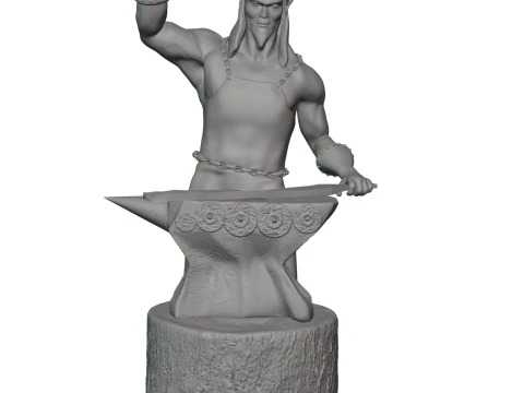 Elf blacksmith 3D Print Model