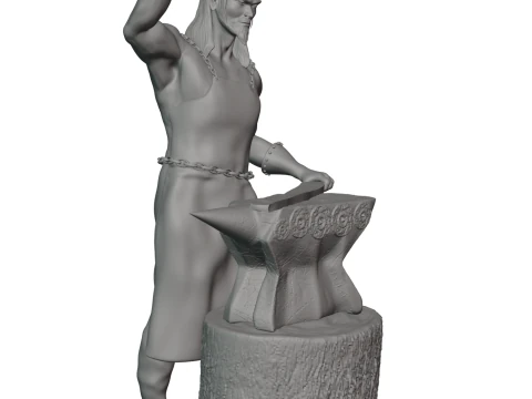 Elf blacksmith 3D Print Model