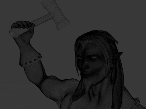 Elf blacksmith 3D Print Model