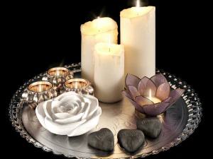 Deko-Set mit Tablett 3D Modell