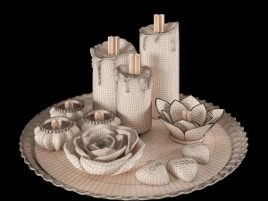 decorative set with tray 3D Model