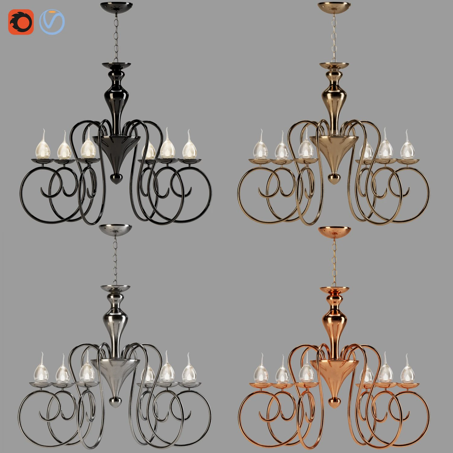 chandelier-01 3D Model .c4d .max .obj .3ds .fbx .stl .blend 